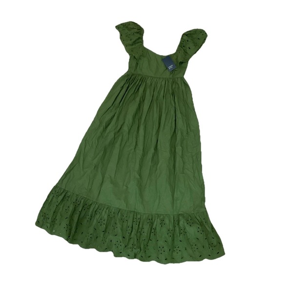 crown & ivy Dresses & Skirts - Crown And Ivy Dress Women Sz S Maxi Green Eyelet Details Smoked Cocktail Casual